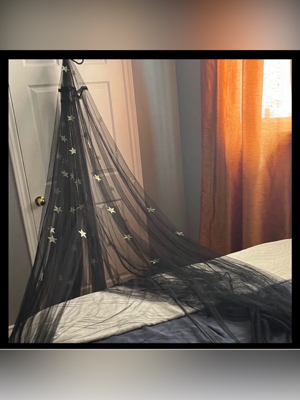Black Star Embellished Bed Canopy